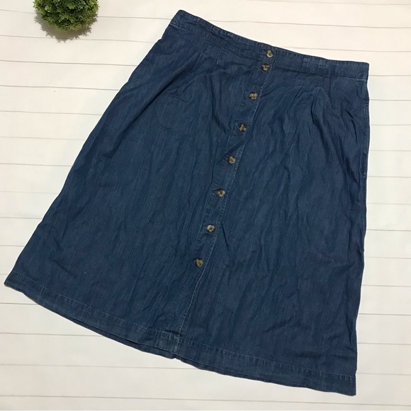 Jupe Courte NEXT Femme – Coton Bleu – Taille 14 – Bouton – Longueur Genou – Parfait état